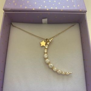 “What Dreams Are Made Of” necklace by Melinda Maria. Gold/diamondettes.